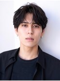 フェザーパーマセンターパートハイライトカラーニュアンスパーマ