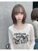 ロンドリゼル 札幌(Lond RiseL)&nbsp;オリーブグレー/前髪/ボブ/マロンベージュ/レイヤーカット/小顔