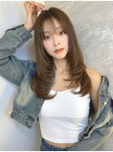 オリーブグレー/ボブ/顔周り/小顔/レイヤー/髪質改善/縮毛矯正