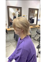 ラックセカンドスペース(LUCK 2nd SPACE)&nbsp;ウルフカット/ホワイトベージュ/ベージュ/ハイトーンカラー/U24