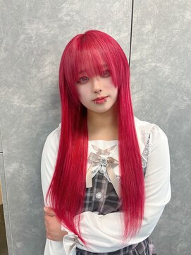 ガルボヘアー 名古屋栄店(garbo hair) #プルエクステ#エクステ#派手髪#チェリーレッド#名古屋