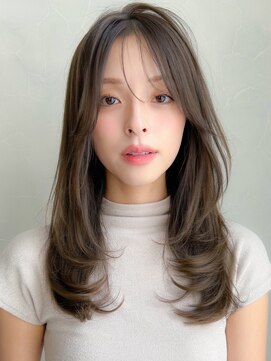 アグノス 青山(Agnos) ワンホンレイヤーカットデジタルパーマミルクティーブロンド