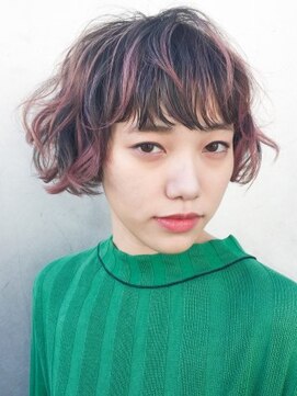 ダブ アオヤマ(DaB AOYAMA) おすすめピンクのデザインカラー☆マッシュボブスタイル