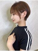 ショート×ハイライト白髪ぼかし×マチルダボブ[心斎橋]