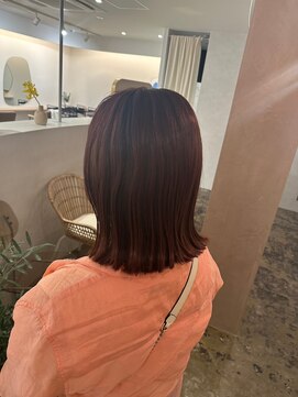 ユッカ 梅田(YUCCA) 【 YUCCA 】大人可愛い20代30代40代切りっぱなし/チェリーカラー