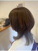 ラベンダーグレーインナーカラー×くびれカット