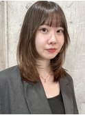 ぱっつん前髪×フェイスレイヤー×ミディアムレイヤー 岐阜