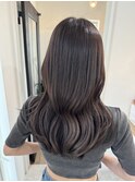 ショコラグレージュレイヤーカットブリーチなしダブルカラー