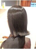 30代40代50代/黒髪スタイル/イヤリングカラー/外はねロブ