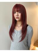 シャギーレイヤー/チェリーレッド/吉祥寺/【カズハ】