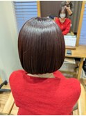 髪質改善METEOカラー　ダークブラウンボブ