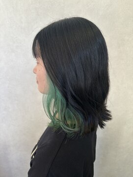 イリエ 川口(irier) インナーカラー☆グリーン