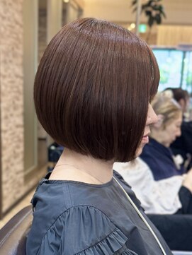 キャラ 池袋本店(CHARA) 白髪ぼかし暖色ベージュミニボブショート【池袋/ショートボブ】