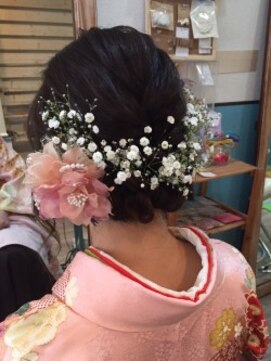 ロカット サロン(Roquat Salon) かすみ草アレンジ卒業式袴着付け【ヘアセット　立川/立川南】