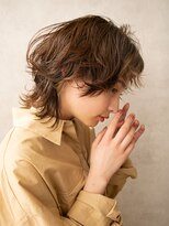 メゾンドイギー(MAISON de IGGY)&nbsp;マッシュレイヤー#カーキグレージュ#ボブ#フェザーバング