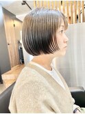 大人可愛い20代30代40代黒髪マッシュショート丸みショート◎