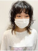 カジュアルウルフレイヤーエアウェーブパーマインナーカラー前髪
