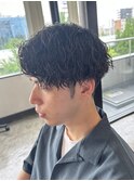 ツイストスパイラルパーマ波巻きスパイラルパーマセンターパート