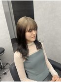 根本明るいカラー　黒染め卒業カラー　逆グラデーション