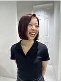ミニボブ   ワインレッド   レッドカラー