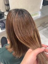 キング(K!ng)&nbsp;縮毛矯正髪質改善ハイライトレイヤーカット楠葉美容室エクステ