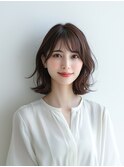 ボブヘア/イメチェン/外ハネボブ/美髪/ワイドバング/髪型