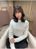 レイヤーカット　ラベンダーブラウン