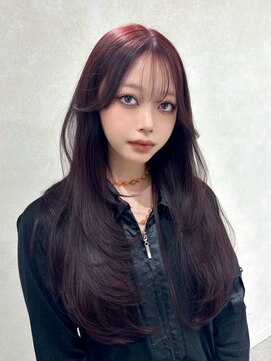 【miyon】韓国レイヤーカット×ボルドーカラー×髪質改善