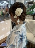 浴衣ヘア シニヨンヘア