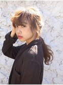 〔people〕ミディアムパーマヘア×緩めの編み込み