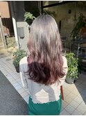 ブリーチグラデーション×グレイピンク