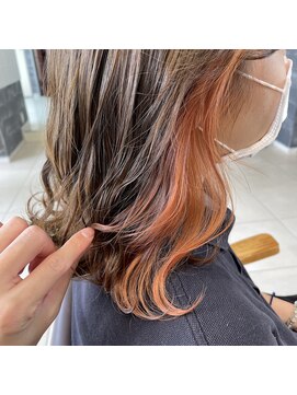 ラウル(Laulu) 秋色先取り♪インナーオレンジ/バニラベージュ/ふんわりカール