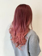 ヘアーワークス ボナ ウニクス店(HAIR WORKS bona)&nbsp;似合わせカット×グラデーションカラー【ピンク19】