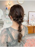 編み下ろし/結婚式アレンジ/ヘアアレンジ/卒業式アレンジ
