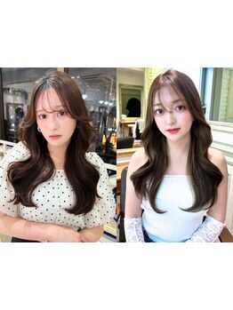 【AI 顔診断】韓国風カット・くびれヘアでトレンド感×女性らしさ♪360°小顔に見える計算されたカット！