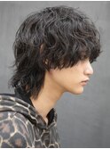 心斎橋マッシュウルフカット波巻きパーマスパイラルパーマ30代★