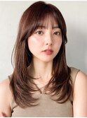 エアリーカールサイドバング外ハネボブ前髪艶感モテ髪美髪