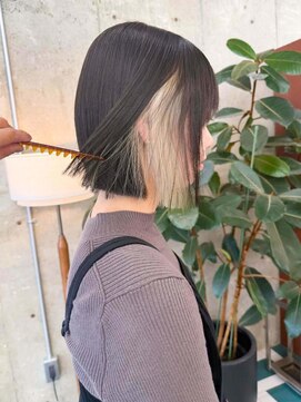 ノエ(noe) ミニボブ/インナーカラー/オリーブグレージュ/20代30代yi100