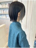 福山市Caary切りっぱなしボブシルバーインナーカラー20代30代
