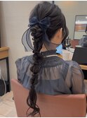 ヘアセット/お呼ばれヘア/結婚式/参列/編み下ろし/編み込み