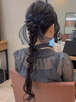 ヘアセット/お呼ばれヘア/結婚式/参列/編み下ろし/編み込み