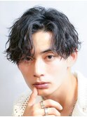 新橋波巻きスパイラルパーマツイストスパイラルセンターパート