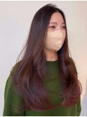 赤みブラウン×繊細レイヤーの上品ロング