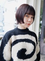 オーオ シカシカ(OOO YY) 前上がりショートボブ/チョコレートブラウン
