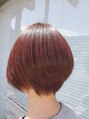 ヴィーナス 宇品店(Ve-nus)&nbsp;丸みのあるショートヘアワインレッド系カラーでさらに軽く！