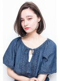 大人かわいい伸ばしかけグレージュナチュラルボブ