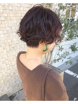 サニー サイド(Sunny Side) ショートパーマ×ピンクブラウン