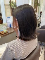 コアフィールフィス(COIFFURE fils)&nbsp;【見附　今町】インナーカラー　アプリコットオレンジ　外ハネ