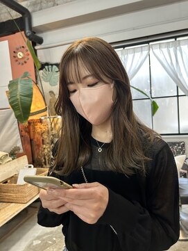 チャプター 問屋町(chapter) オリーブベージュレイヤーカットブリーチなし赤み消し韓国ヘア