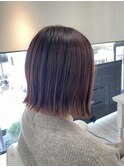 切りっぱなしボブ/マチルダボブ/ピンクベージュ/ウルフ　新籾